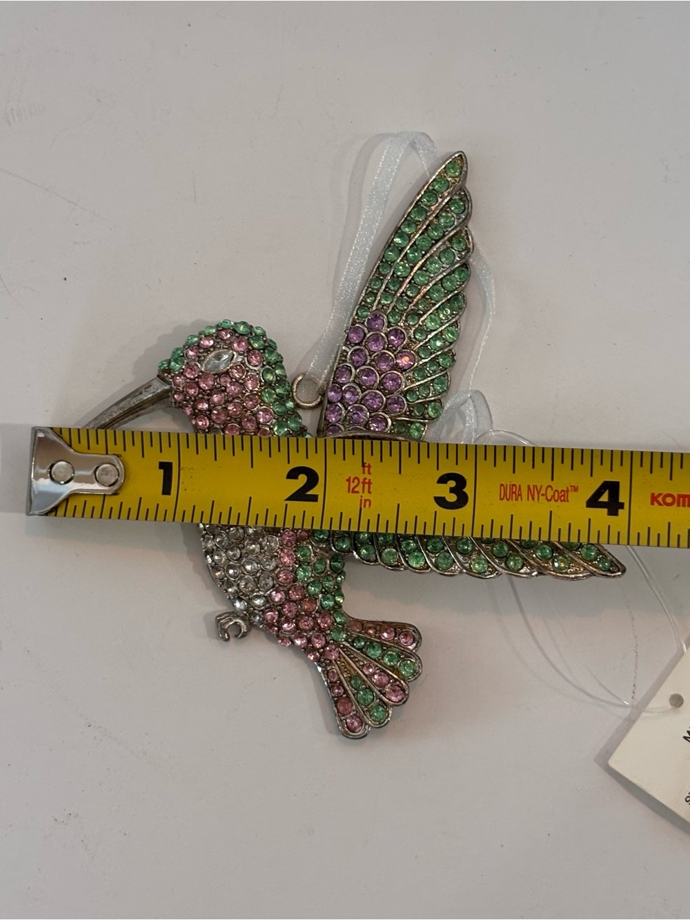 NIB Dillards Trimmings Jeweled Hand Crafted Hummingbird Christmas Ornament Metal - Picture 9 of 9